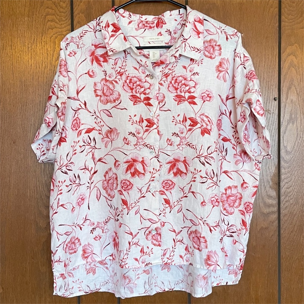 Cynthia Rowley Floral Linen Button Down